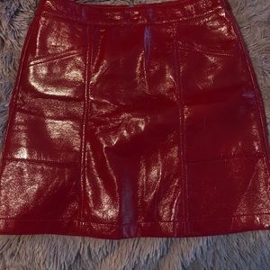 Faux red leather forever 21 skirt small